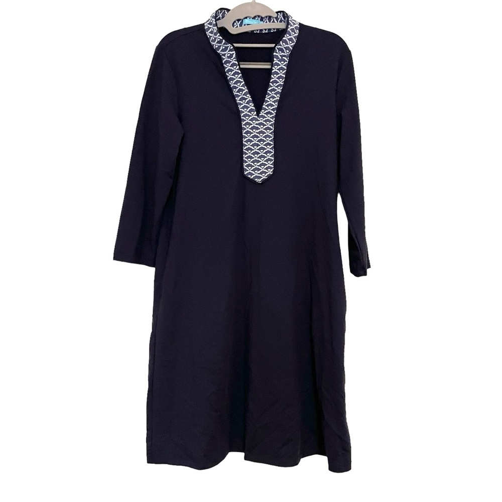 J McLaughlin navy blue dress.